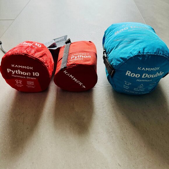 NWT Kammok Roo Double Camping Hammock Blue NWT Python 10 Straps Python Extenders - Picture 3 of 6